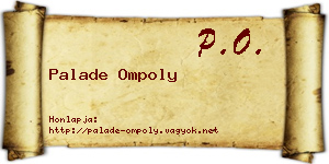Palade Ompoly névjegykártya